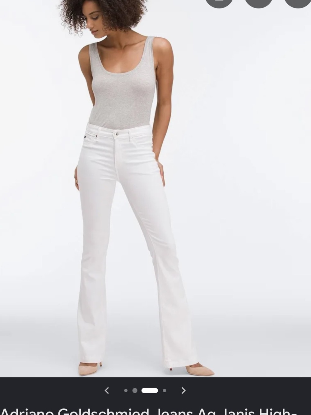 AG Adriano Goldschmied White Denim Jeans the Janis High Rise Flare